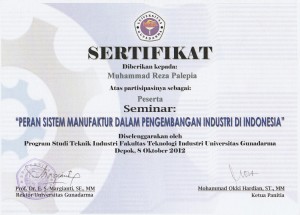 Sertifikar Peran Sistem Manufaktur Dalam Pengembangan Industri Di Indonesia